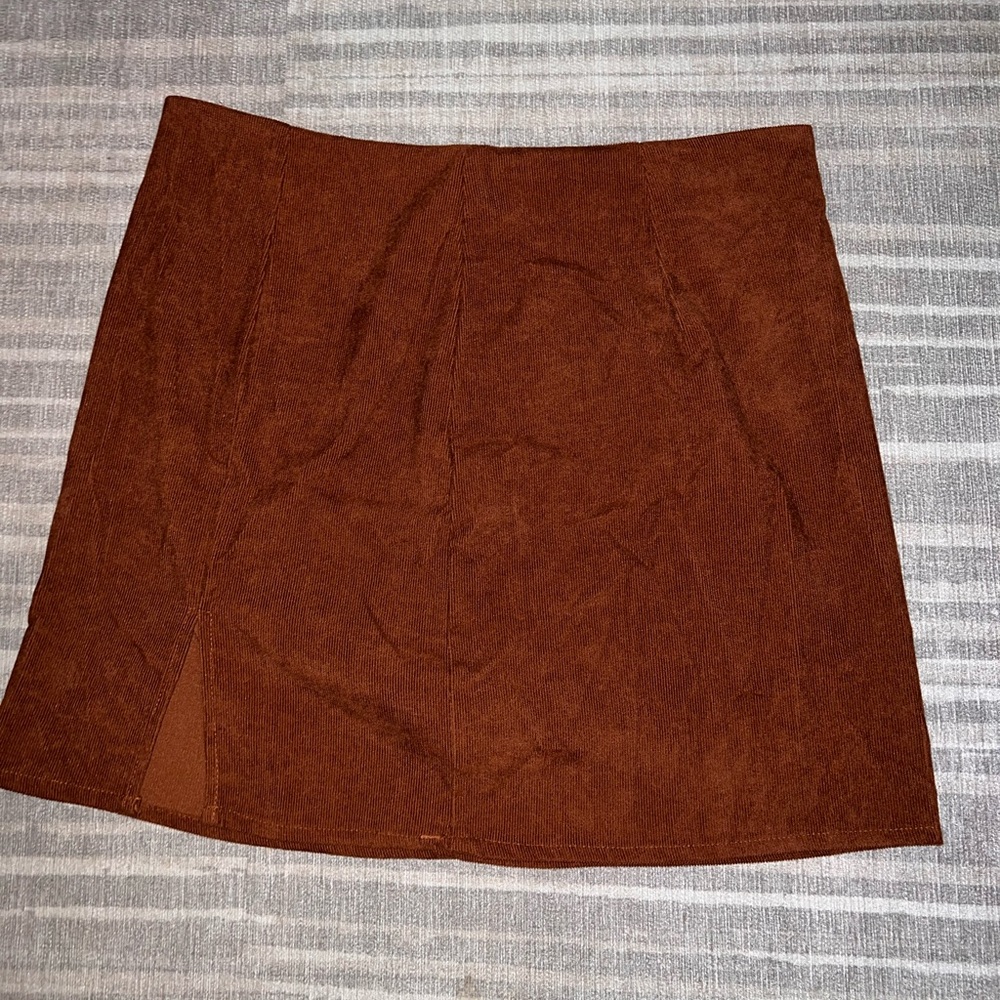 Slit Ribbed Mini Skirt